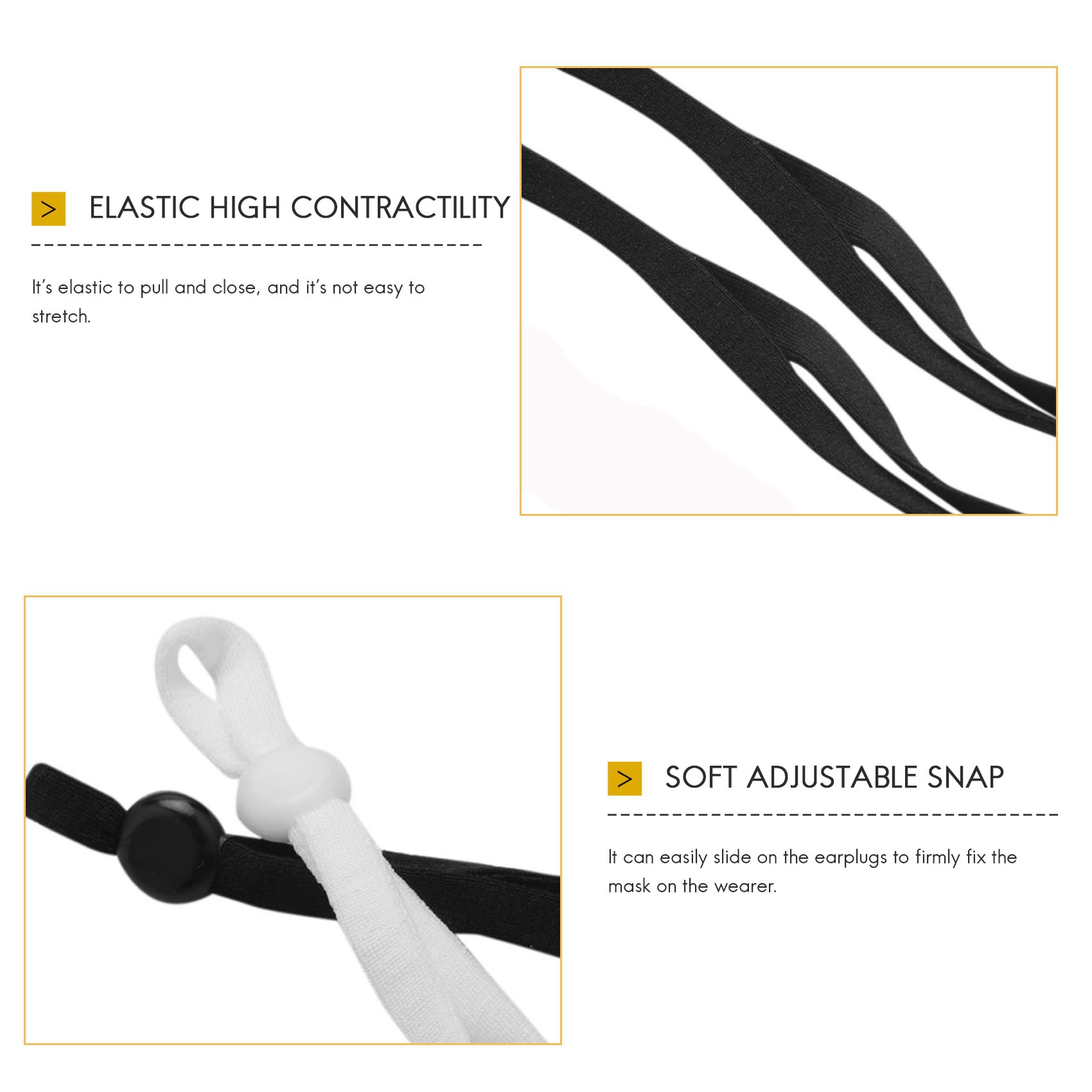 Mask Lanyard Adjustable - A27F-2000 Piezas de Cordón Elástico para