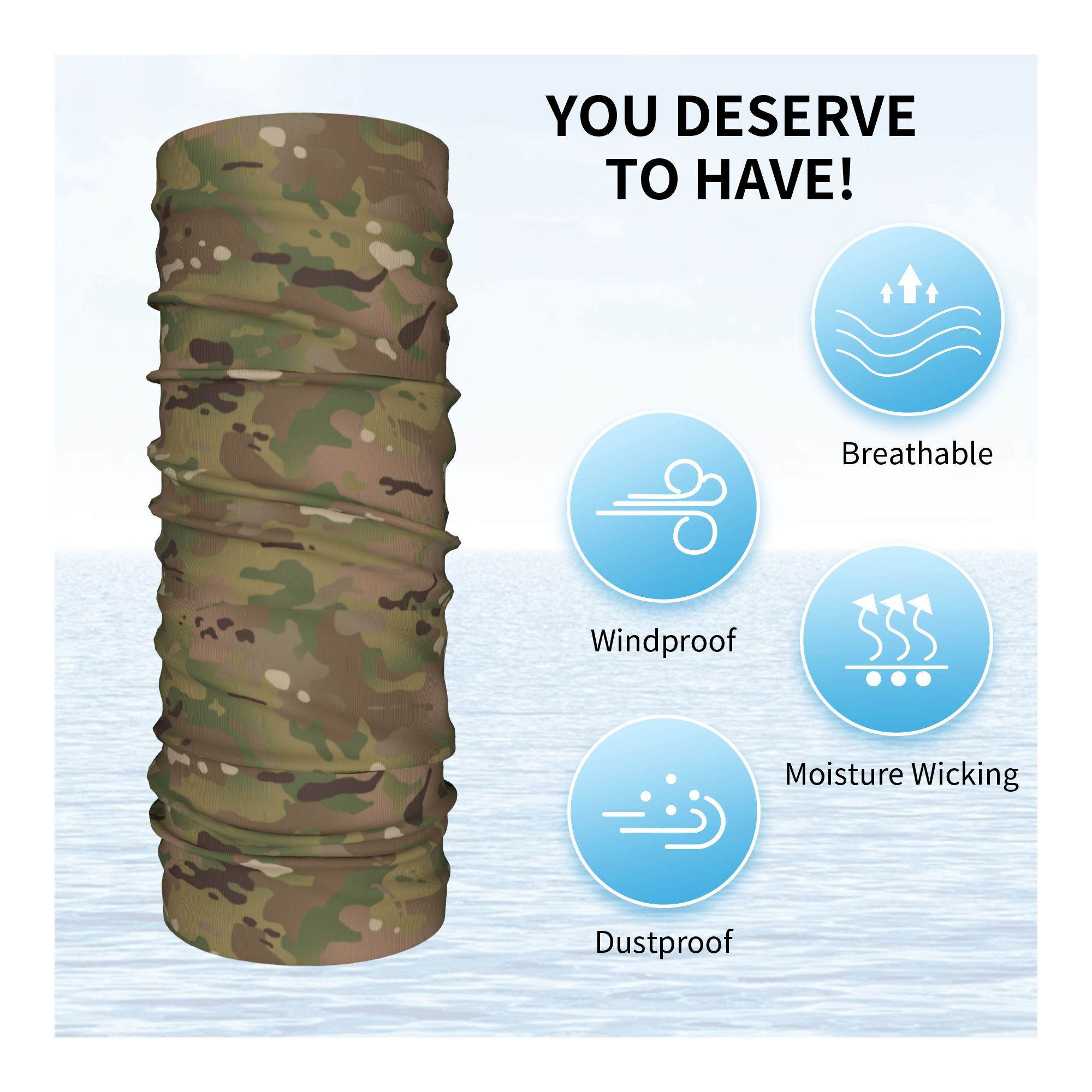 Pañuelo con patrón de camuflaj - Neck Gaiter Face Cover reseña y precio