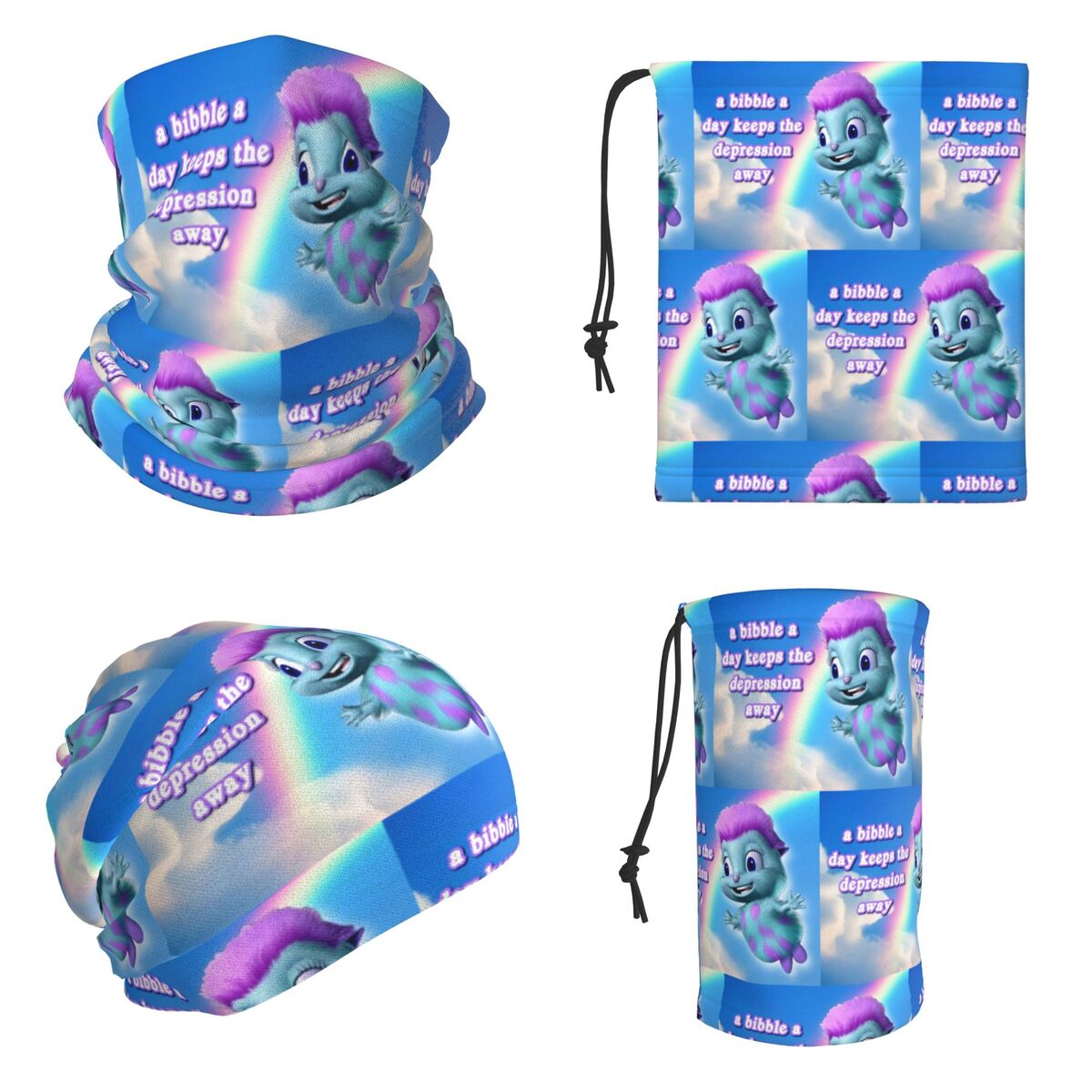 A Bibble A Days Keeps The Depr - Neck Gaiter Face Cover reseña y precio